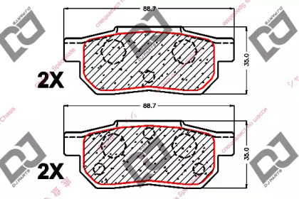 Комплект тормозных колодок DJ PARTS BP1748